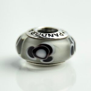 Pandora‎ Flowers For You Murano Glass Sterling Silver Charm 790641 Retired